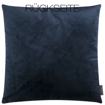 Samt-Kissenhülle NOBLESS 40 x 40 cm dunkelblau mit erhabenem Rautenmuster