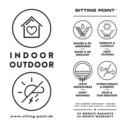 SITTING POINT Outdoor Sitzsack OUTSIDE LOFT ca. 80x80x45cm 007 anthrazit