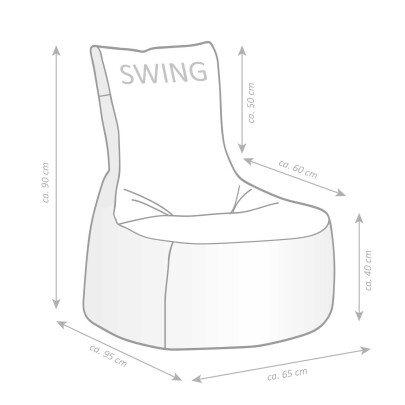 SITTING POINT Outdoor Sitzsack OUTSIDE SWING ca. 90x65x90cm 003 grau