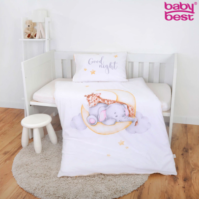 Babybettwäsche Set 100x135cm sleeping on the moon babybest® Renforcé