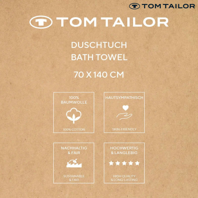 TOM TAILOR Duschtuch MIG 70 x 140 cm Moody Grey