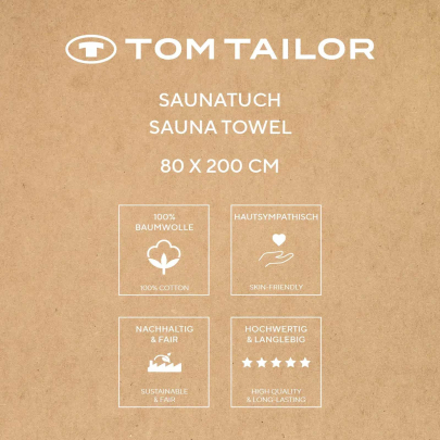 TOM TAILOR Saunatuch MIG 80 x 200 cm Moody Grey