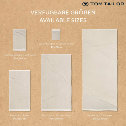 TOM TAILOR Gästehandtuch 4er Set 30 x 50 cm Sunny Sand